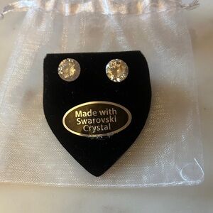 Vintage New Swarovski Gold Crystal Stud Earrings